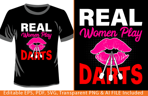 A Graphic Designer's Review of the Real Women Play Darts T-shirt Design