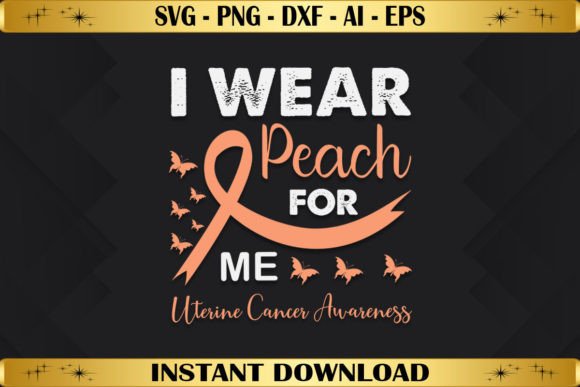 I Wear Peach for Me Uterine Cancer T-Shirt Graphic Review