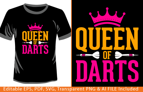 Queen of Darts: A Graphic Asset for T-Shirt Designs