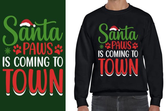 Santa Paw Ugly Sweater Graphics for T-Shirt Designs